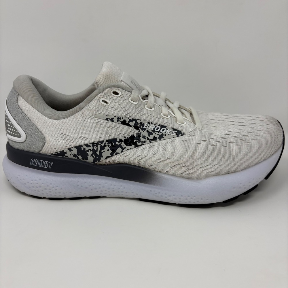 Brooks Ghost 16 Womens Size 8.5 White Grey Athletic Running Shoes (1204071B147)